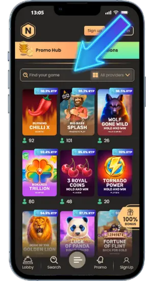 National Casino games lobby for NZ players